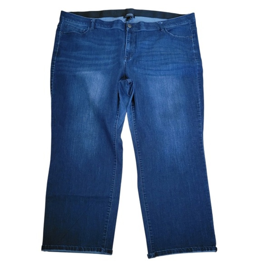 Lane Bryant Venezia Jeans Womens 28S Blue Good Straight Leg Elastic Waist Denim